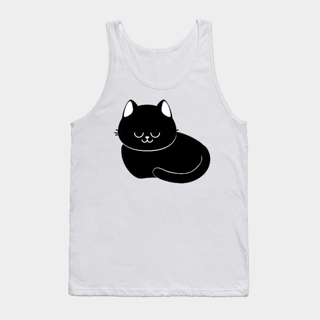 Sleepy black cat Tank Top by AnnArtshock